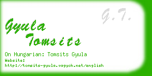 gyula tomsits business card